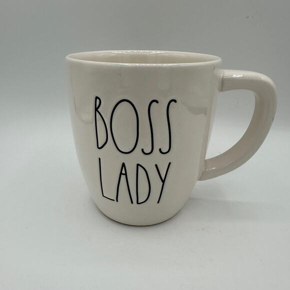 Rae Dunn Coffee Tea Mug BOSS LADY Cream with Black Letters 16 oz - Picture 8 of 14